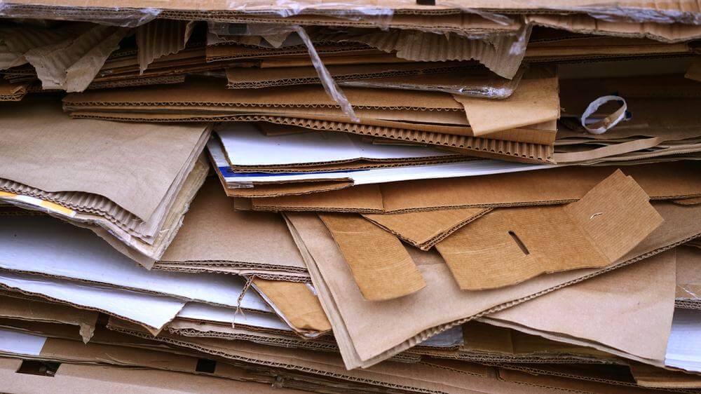 Pile of cardboard recycling