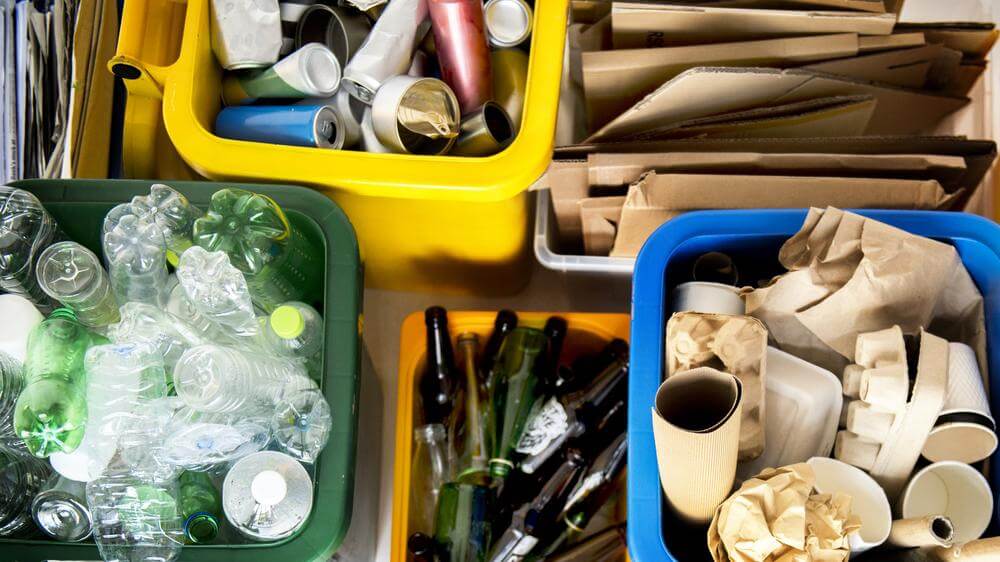 Sorted household recycling