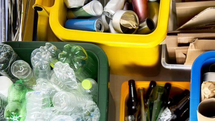 Sorted household recycling
