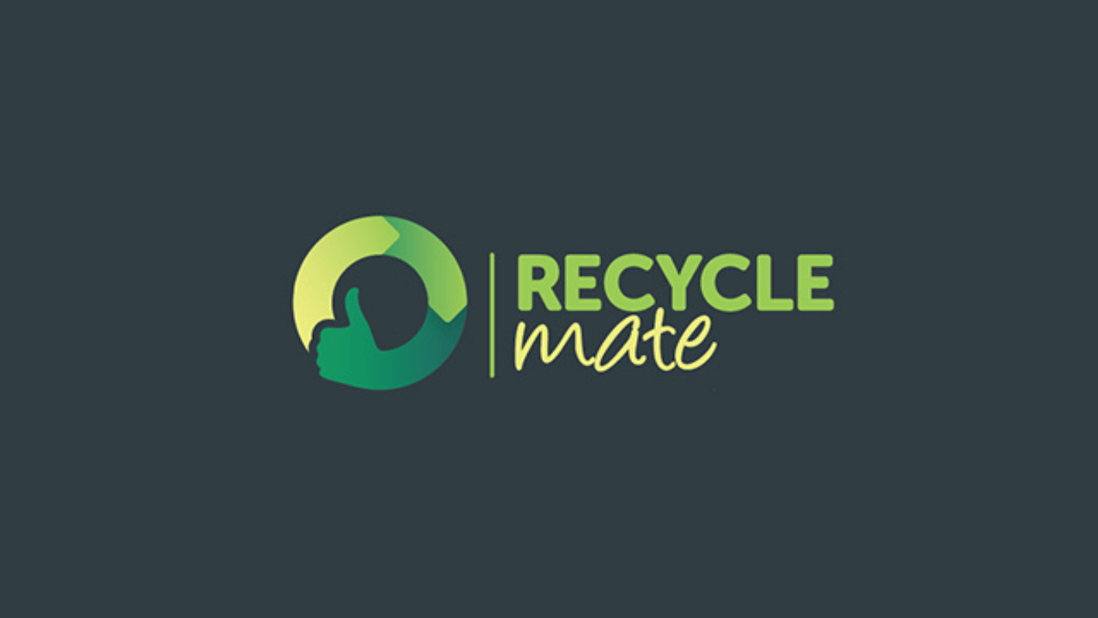 A green circle with the words recycle mate next to it