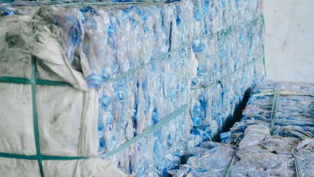 Bales of plastic bottles