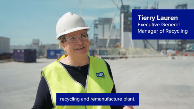 Tierry Lauren, EGM Recycling, in a screenshot of a video about glass recycling at Yatala.