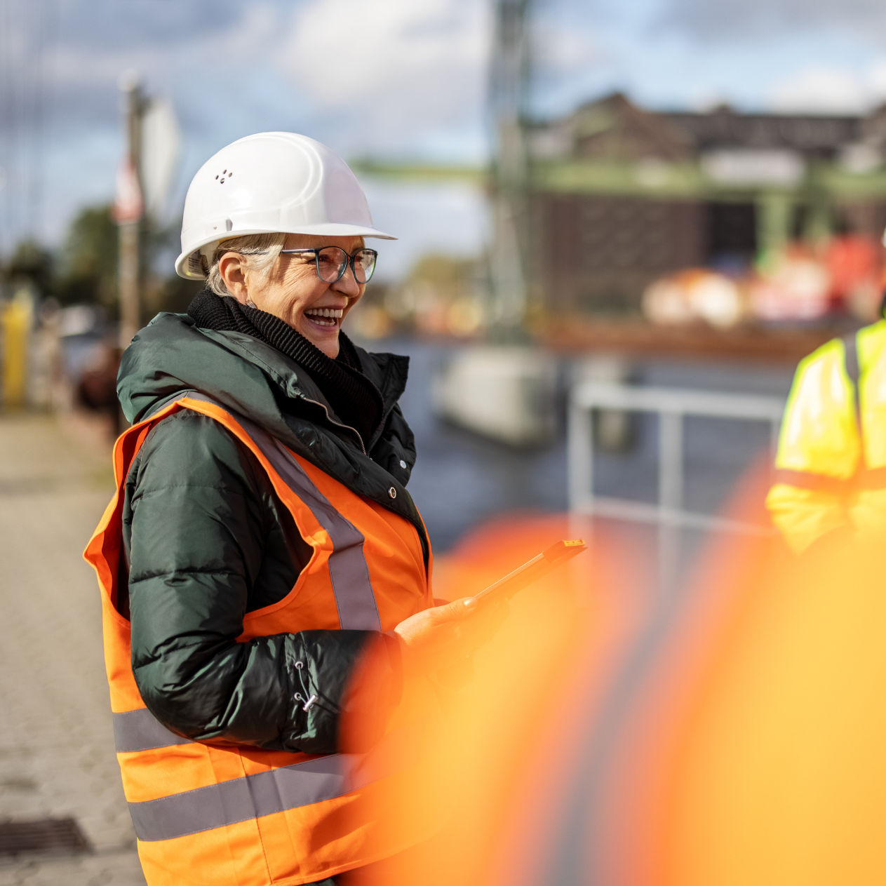 Woman in high-vis