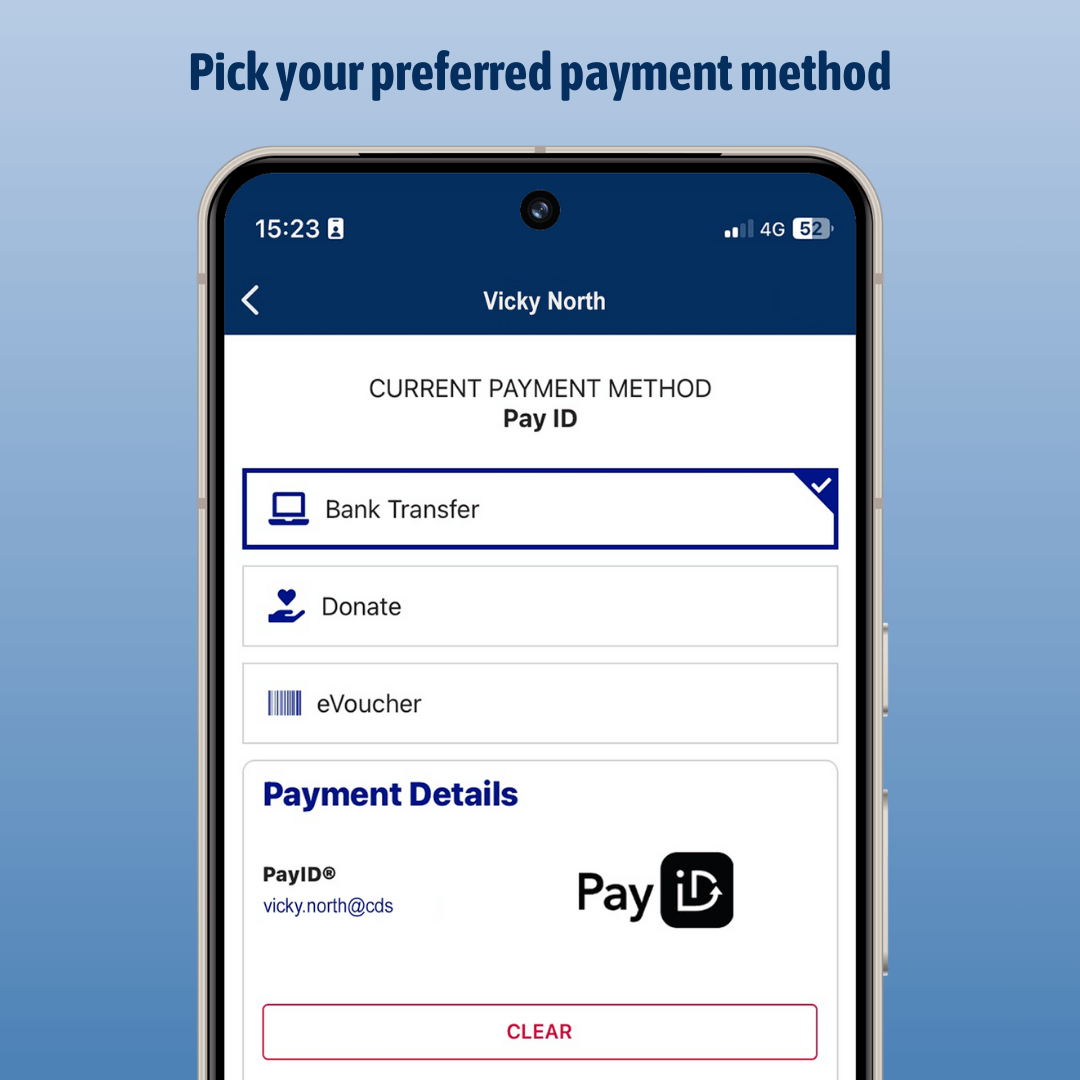 CDS Vic North App Payment Method