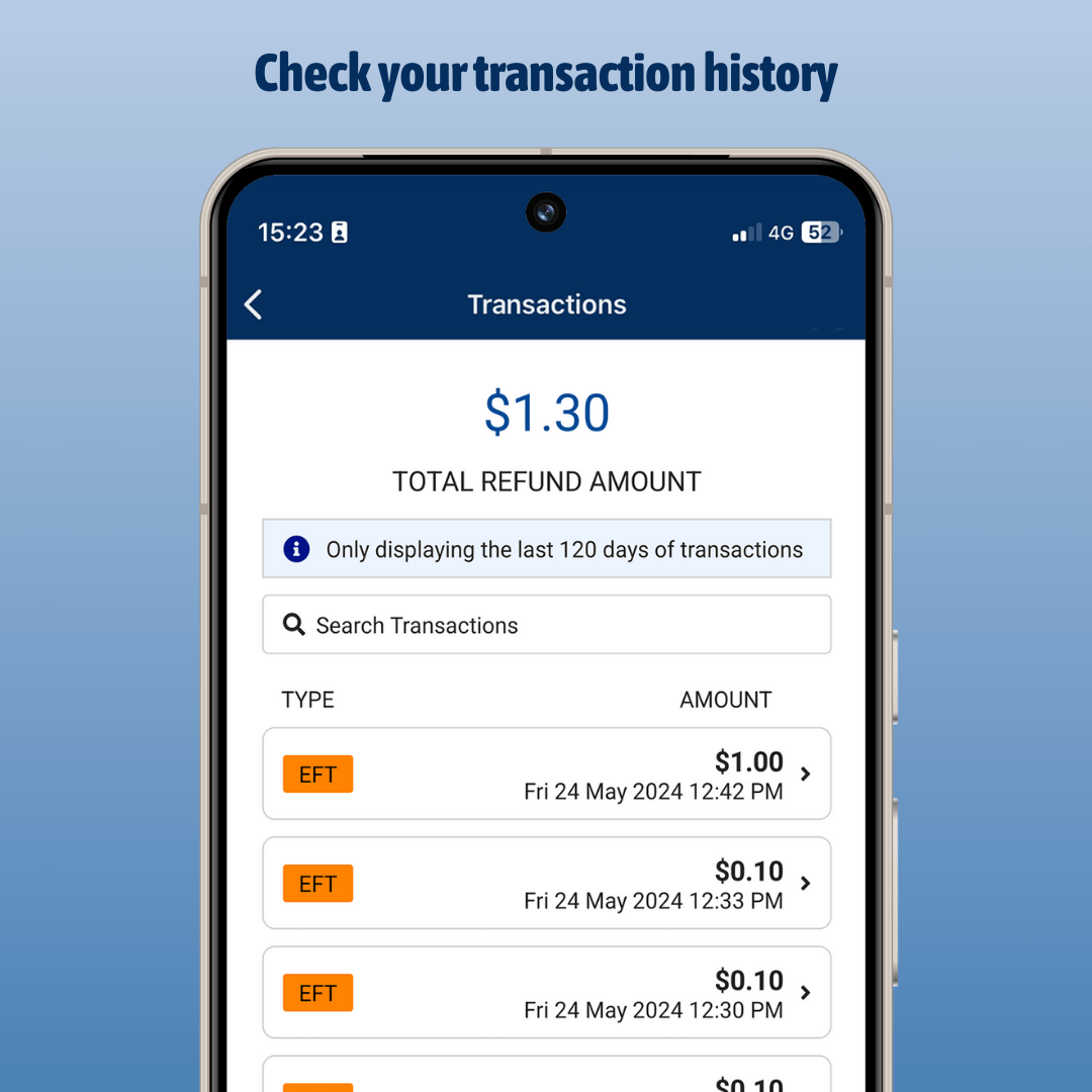 CDS Vic North App Transaction History
